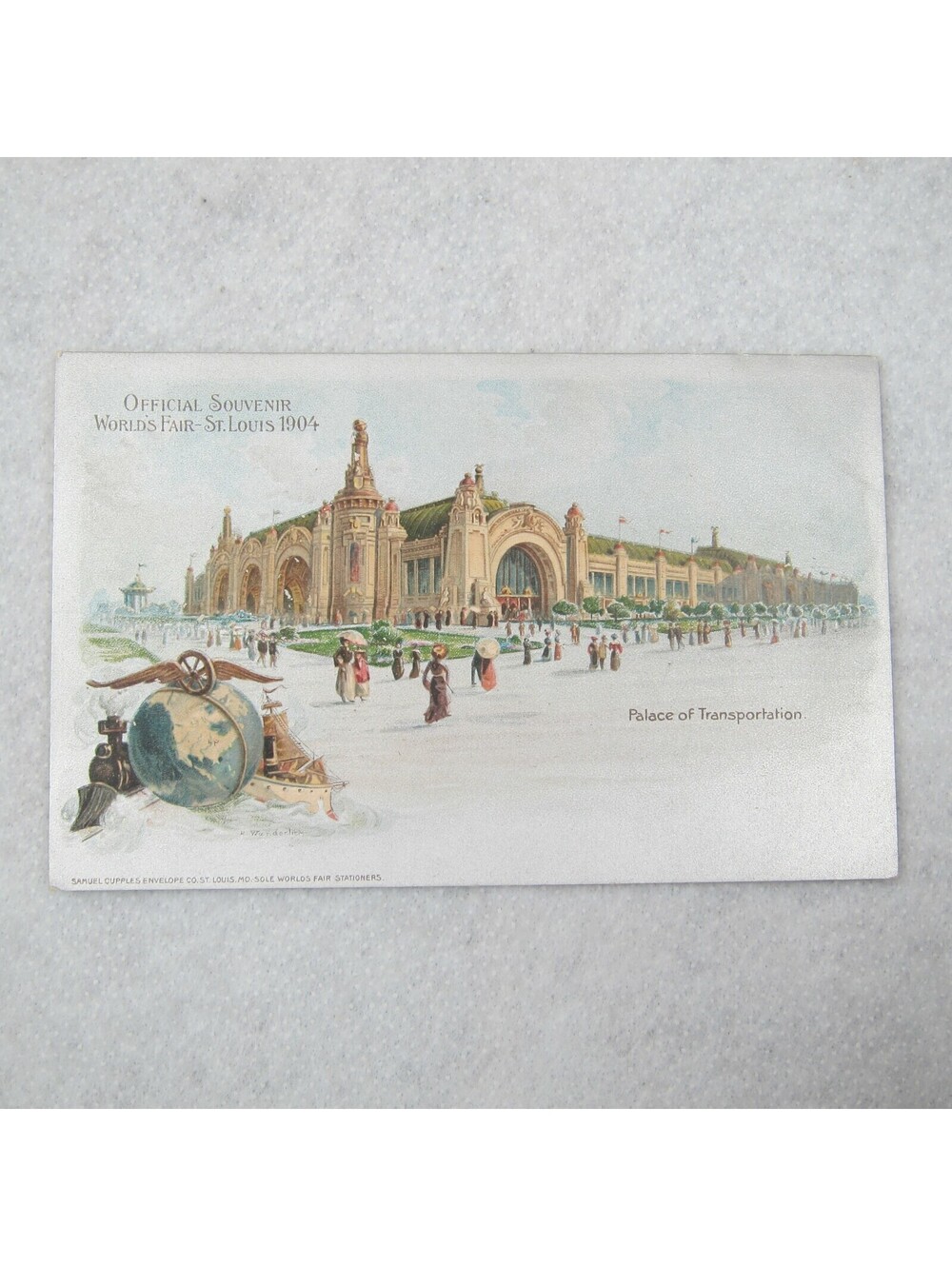 Antique 1904 St Louis Worlds Fair Postcard Silver Palace of Transportation RARE